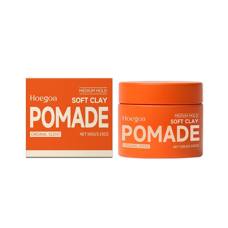 Hair styling clay for a glossy look, natural matte finish, and lightweight texture. HG-A03-0688-01